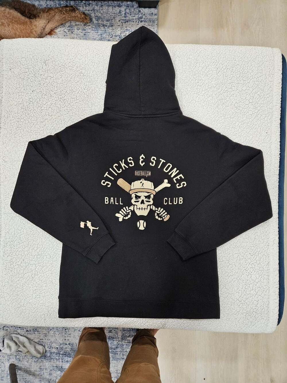 Baseballism Sticks And Stones Hoodie Size L Black